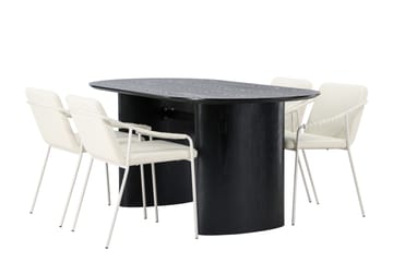 Isolde Matgrupp 180 cm Oval med 4 Tvista stolar - Beige - Products - Möbler - Bord & matgrupp - Matgrupp