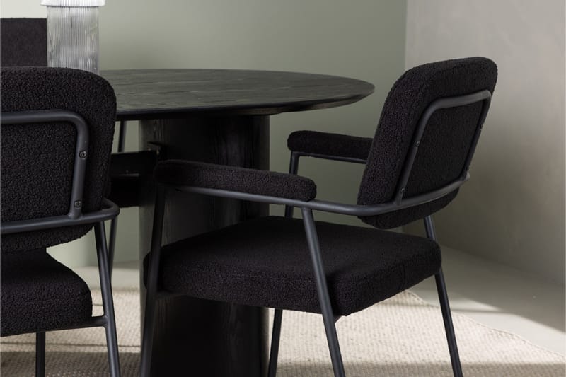 Isolde Matgrupp 180 cm Oval med 4 Yesterday stolar - Svart - Products - Möbler - Bord & matgrupp - Matgrupp