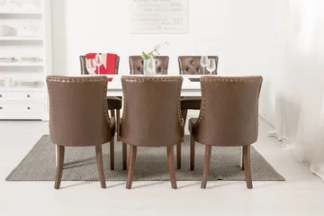 Jasmin Matgrupp 180 cm med 6 Tuva Fåtölj - Vit/Brun PU - Products - Möbler - Bord & matgrupp - Matgrupp