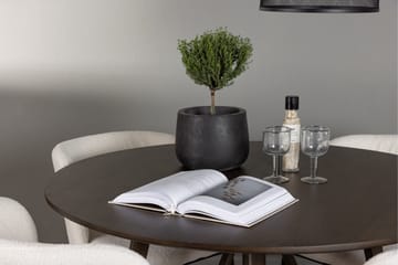 Kaseidon Matgrupp 100 cm Rund med 4 Edina Stolar - Mörkbrun - Products - Möbler - Bord & matgrupp - Matgrupp