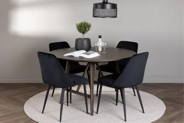 Kaseidon Matgrupp 100 cm Rund med 4 Night stolar - Svart - Products - Möbler - Bord & matgrupp - Matgrupp