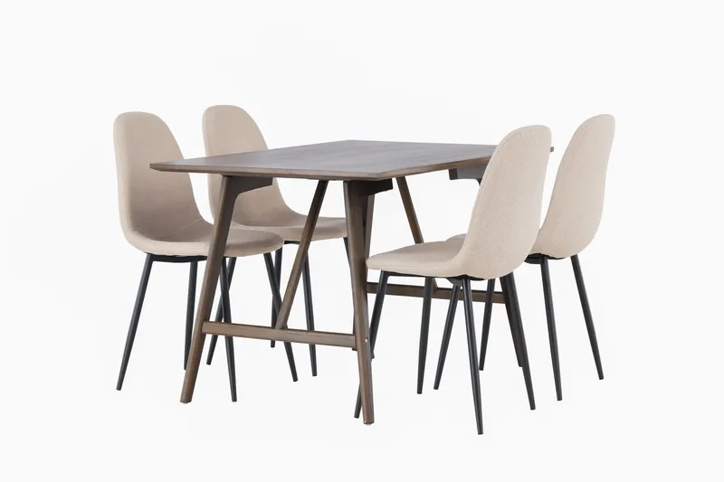 Kaseidon Matgrupp 120 cm Rektangulär med 4 Polar stolar - Beige - Products - Möbler - Bord & matgrupp - Matgrupp