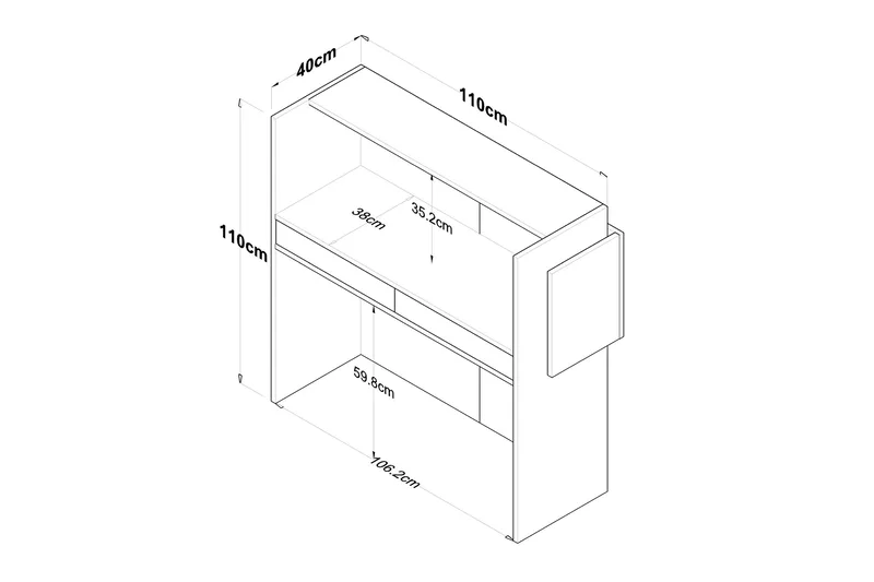 Naruto Skrivbord 110 cm - Marmor/Vit - Products - Möbler - Bord & matgrupp - Kontorsbord - Datorbord