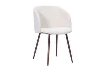 Kopparbo Matbord 200-260 cm Förlängningsbart med 6 Greya Matstolar med armstöd - Svart / Vit Bouclé / Metallben Valnöt - Products - Möbler - Bord & matgrupp - Matgrupp