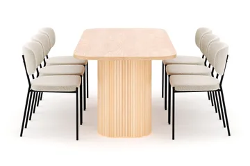 Kopparbo Matbord 200 cm med 6 Gemmiano Stolar - Natur - Products - Möbler - Bord & matgrupp - Matgrupp