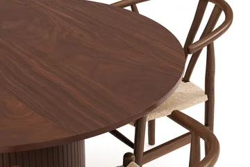 Kopparbo Matgrupp 120 cm Rund med 4 Dastoori Matstol - Mörkbrun - Products - Möbler - Bord & matgrupp - Matgrupp