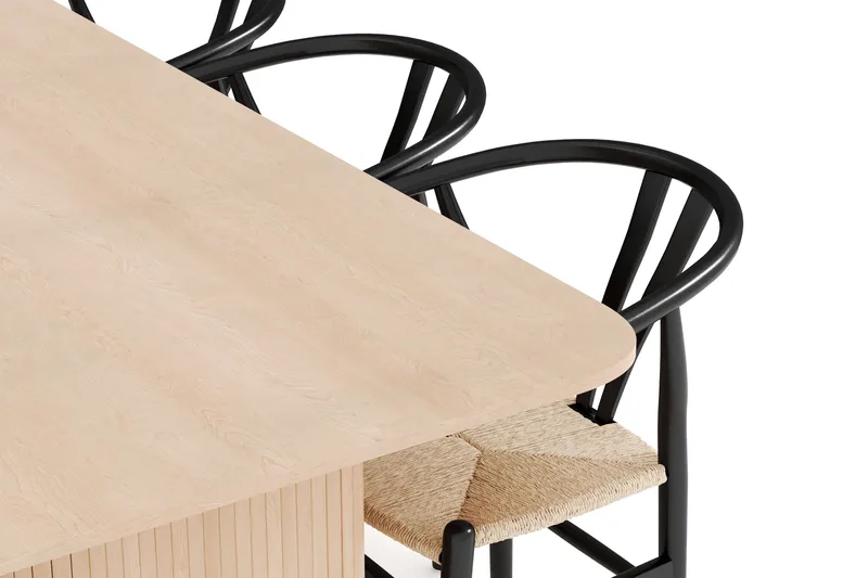 Kopparbo Matgrupp 200-260 cm Förlängningsbart med 6 Dastoori Matstolar - Whitewash - Products - Möbler - Bord & matgrupp - Matgrupp