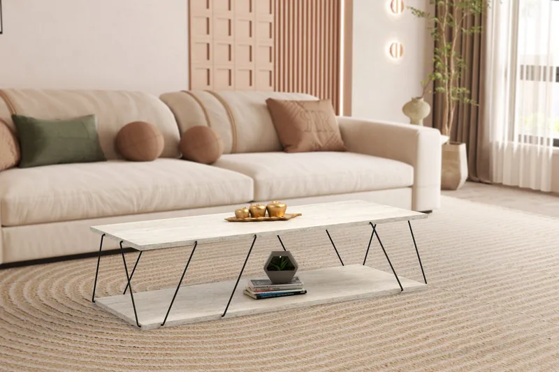 Labranda Soffbord 120 cm - Svart/Marmor - Products - Möbler - Bord & matgrupp - Soffbord