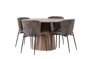 Lanzo Matgrupp 120 cm Rund med 4 Modesto Stolar - Natur - Products - Möbler - Bord & matgrupp - Matgrupp
