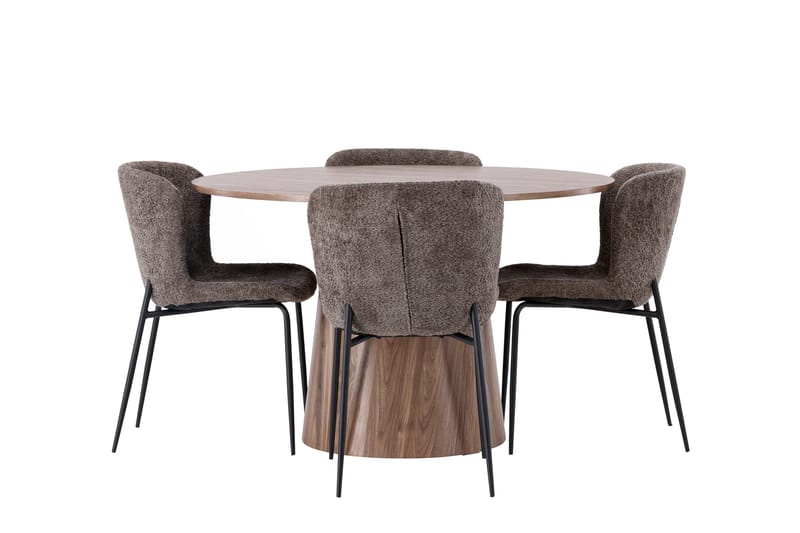 Lanzo Matgrupp 120 cm Rund med 4 Modesto Stolar - Natur - Products - Möbler - Bord & matgrupp - Matgrupp