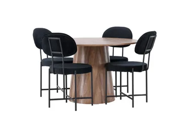 Lanzo Matgrupp 120 cm Rund med 4 Stella Stolar - Natur - Products - Möbler - Bord & matgrupp - Matgrupp