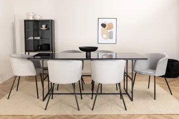 Leif Matgrupp 200 cm Rektangulär med 6 Berit stolar - Svart - Products - Möbler - Bord & matgrupp - Matgrupp