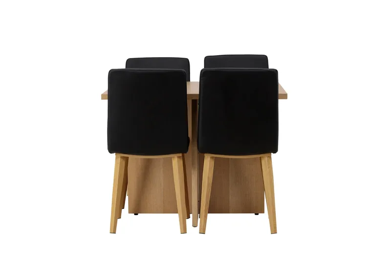 Leo Matgrupp 100 cm Rektangulär med 4 Today stolar - Svart - Products - Möbler - Bord & matgrupp - Matgrupp