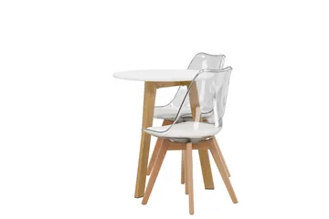 Leonora Matgrupp 65 cm Rund med 2 Edvin stolar - Vit - Products - Möbler - Bord & matgrupp - Matgrupp