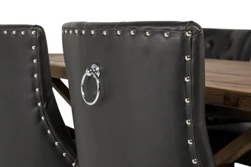 Lyon Förlängningsbar Matgrupp 200 cm med 6 Tuva Fåtölj - Natur/Svart - Products - Möbler - Bord & matgrupp - Matgrupp