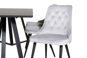 Marina Matgrupp 180 cm Rektangulär med 6 Velvet Deluxe stolar - Svart - Products - Möbler - Bord & matgrupp - Matgrupp