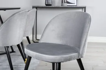 Marina Matgrupp 180 cm Rektangulär med 6 Velvet stolar - Svart - Products - Möbler - Bord & matgrupp - Matgrupp