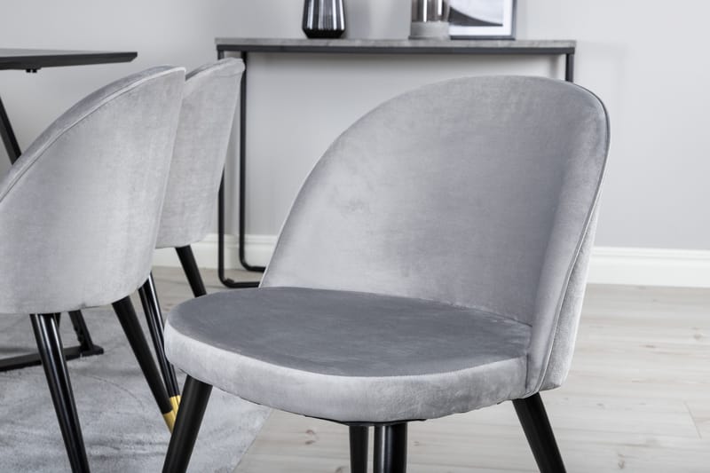 Marina Matgrupp 180 cm Rektangulär med 6 Velvet stolar - Svart - Products - Möbler - Bord & matgrupp - Matgrupp