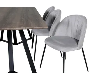 Marina Matgrupp 180 cm Rektangulär med 6 Wrinkles stolar - Svart - Products - Möbler - Bord & matgrupp - Matgrupp