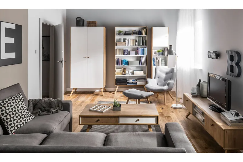 Nature Låda till Soffbord Vit/Natur - VOX - Products - Möbler - Bord & matgrupp - Bordstillbehör