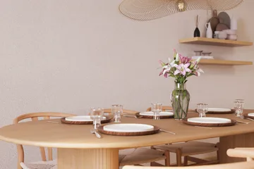 Noira Ovalt Matgrupp 220 cm med 6 Dastoori Matstol - 2220068-6,2098439-1 - Natur - Products - Möbler - Bord & matgrupp - Matgrupp