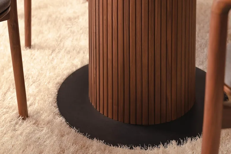 Noira Runt Litet Matbord Valnöt 120 cm - Brun / Ribbad - Products - Möbler - Bord & matgrupp - Matbord & köksbord