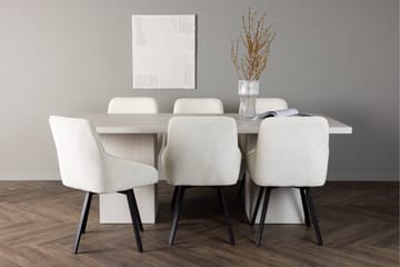 Olga Matgrupp 200 cm Rektangulär med 6 Rosie Stolar - Vit - Products - Möbler - Bord & matgrupp - Matgrupp