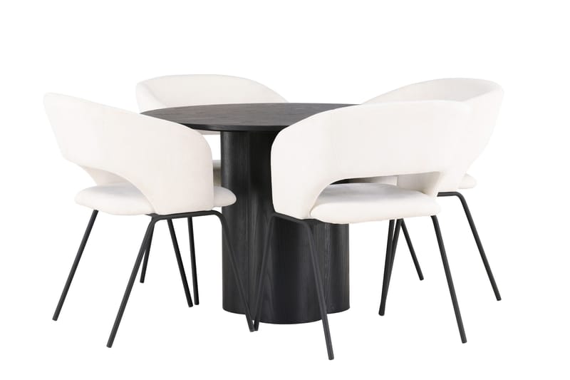 Olivia Matgrupp 110 cm Rund med 4 Day Stolar - Svart - Products - Möbler - Bord & matgrupp - Matgrupp