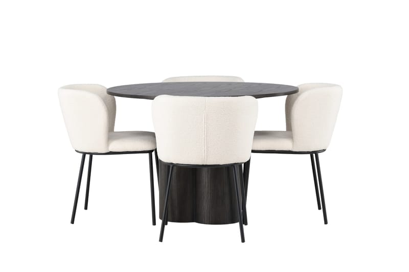 Olivia Matgrupp 110 cm Rund med 4 Edina Stolar, Mocca