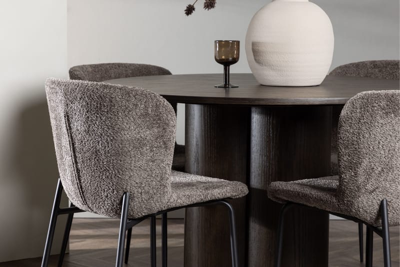 Olivia Matgrupp 110 cm Rund med 4 Modesto stolar - Beige - Products - Möbler - Bord & matgrupp - Matgrupp