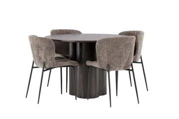 Olivia Matgrupp 110 cm Rund med 4 Modesto stolar - Beige - Products - Möbler - Bord & matgrupp - Matgrupp