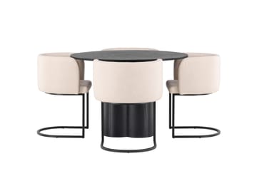 Olivia Matgrupp 110 cm Rund med 4 Simrishman Stolar - Beige - Products - Möbler - Bord & matgrupp - Matgrupp