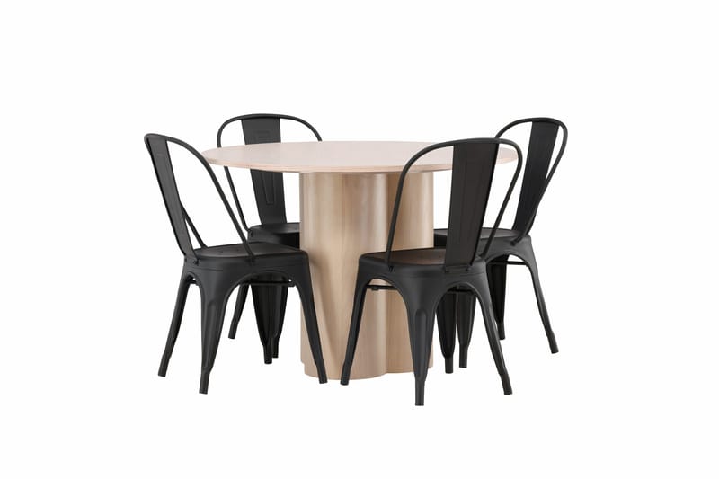 Olivia Matgrupp 110 cm Rund med 4 Tempe Stolar - Svart - Products - Möbler - Bord & matgrupp - Matgrupp