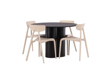 Olivia Matgrupp 110 cm Rund med 4 Ursholmen Stolar - Beige - Products - Möbler - Bord & matgrupp - Matgrupp