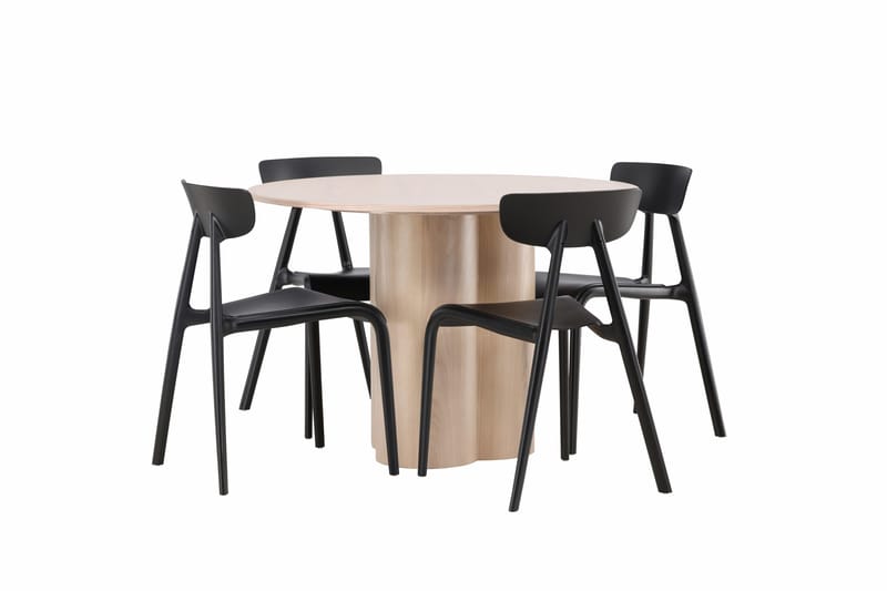 Olivia Matgrupp 110 cm Rund med 4 Ursholmen stolar - Whitewash - Products - Möbler - Bord & matgrupp - Matgrupp