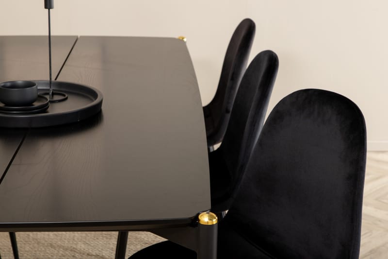 Pelle Matgrupp 190 cm inkl 6 Pontus Stolar - Svart - Products - Möbler - Bord & matgrupp - Matgrupp