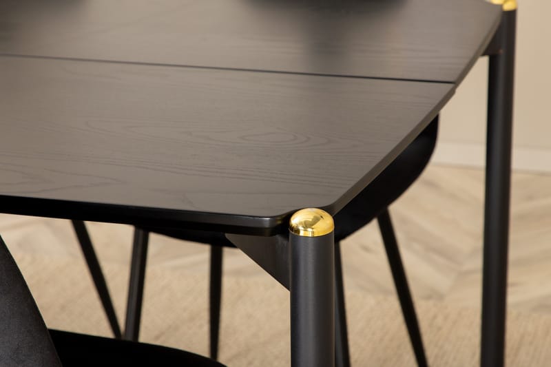 Pelle Matgrupp 190 cm inkl 6 Pontus Stolar - Svart - Products - Möbler - Bord & matgrupp - Matgrupp