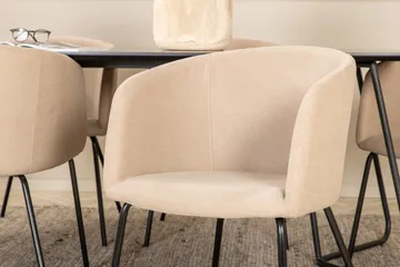 Petra Matgrupp 190 cm Rektangulär med 6 Berit stolar - Beige - Products - Möbler - Bord & matgrupp - Matgrupp