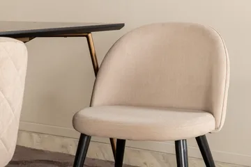 Petra Matgrupp 190 cm Rektangulär med 6 Velvet stolar - Beige - Products - Möbler - Bord & matgrupp - Matgrupp