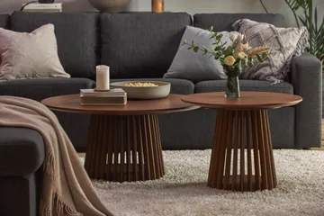 Peyra Runt Soffbord 86 cm - Valnöt - Products - Möbler - Bord & matgrupp - Soffbord