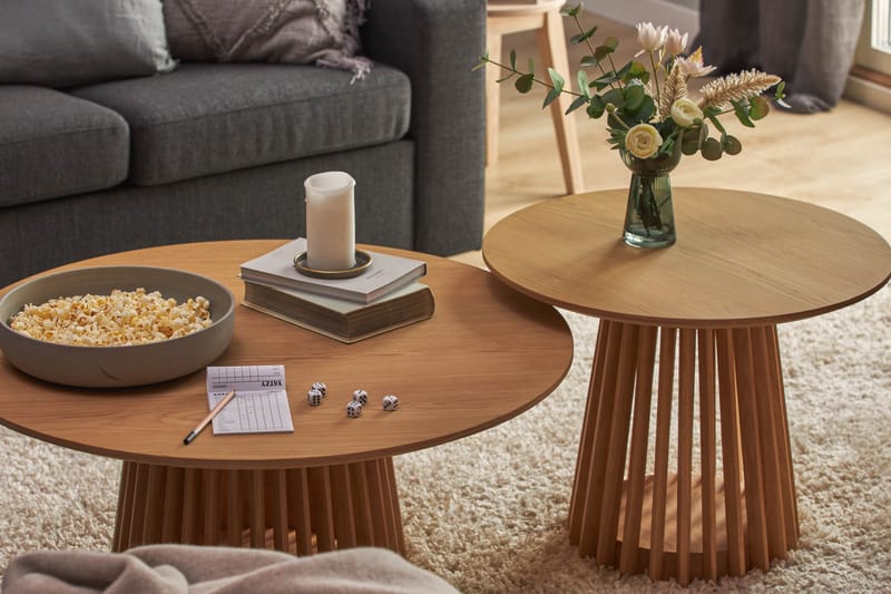 Peyra Soffbord  60 cm Runt Ek - Natur - Products - Möbler - Bord & matgrupp - Soffbord