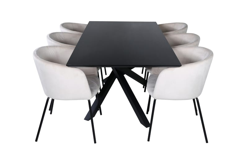 Piazza Matgrupp 180 cm Rektangulär med 6 Berit stolar - Beige - Products - Möbler - Bord & matgrupp - Matgrupp