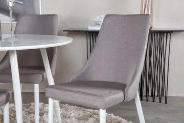 Plaza Matgrupp 100 cm Rund med 4 Leone stolar - Grå - Products - Möbler - Bord & matgrupp - Matgrupp