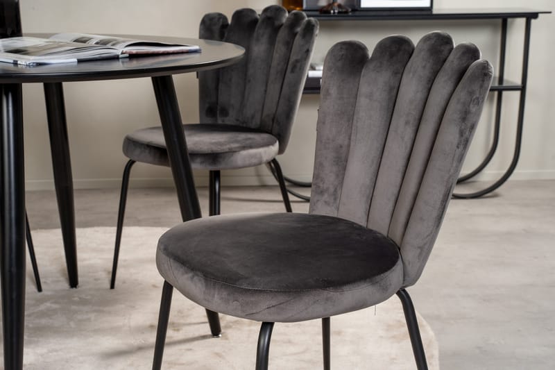 Plaza Matgrupp 100 cm Rund med 4 Limhamn stolar - Svart - Products - Möbler - Bord & matgrupp - Matgrupp