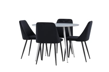 Plaza Matgrupp 100 cm Rund med 4 Night stolar - Grå/Svart - Products - Möbler - Bord & matgrupp - Matgrupp