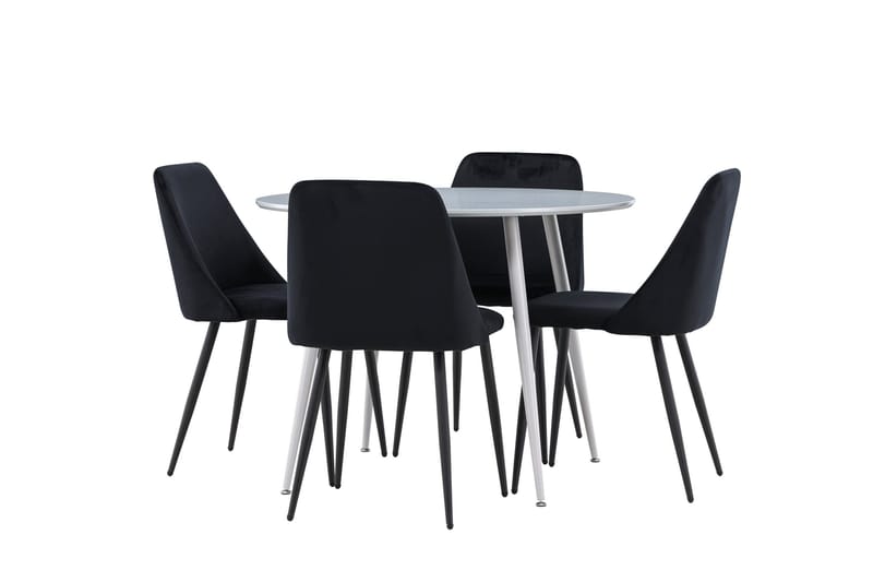 Plaza Matgrupp 100 cm Rund med 4 Night stolar - Grå/Svart - Products - Möbler - Bord & matgrupp - Matgrupp