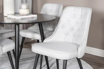 Plaza Matgrupp 100 cm Rund med 4 Velvet Deluxe stolar - Svart - Products - Möbler - Bord & matgrupp - Matgrupp