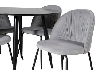 Plaza Matgrupp 100 cm Rund med 4 Wrinkles stolar - Svart - Products - Möbler - Bord & matgrupp - Matgrupp