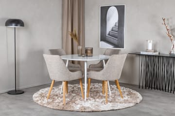 Plaza Matgrupp 100 cm Rund med 4 Plaza stolar - Grå - Products - Möbler - Bord & matgrupp - Matgrupp