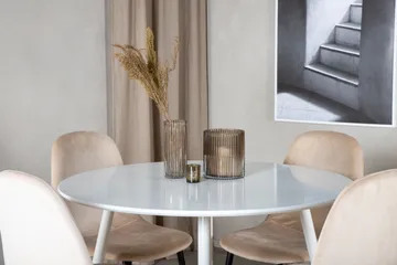 Plaza Matgrupp 100 cm Rund med 4 Polar stolar - Beige - Products - Möbler - Bord & matgrupp - Matgrupp